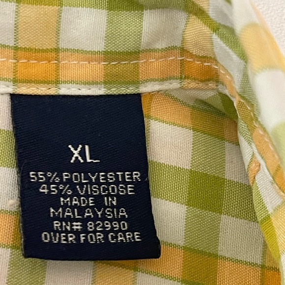 KARL KANI BUTTON DOWN SHORT SLEEVE PLAID SHIRT SZ XL EUC - Picture 8 of 9